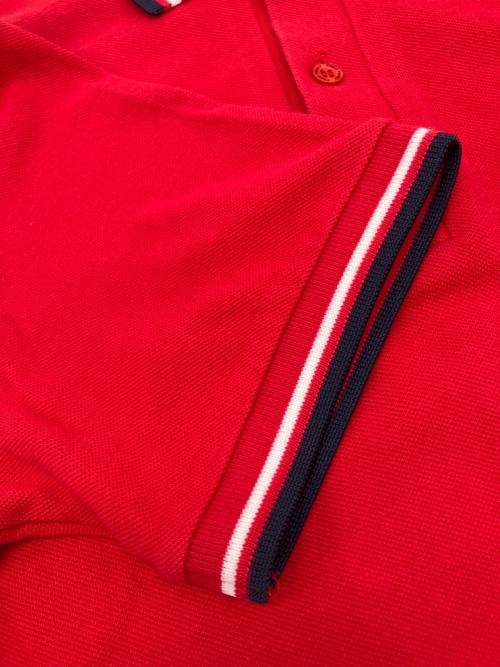 FRED PERRY（フレッドペリー）FRED PERRY (フレッドペリー) ポロシャツ レッド×ネイビー サイズ:38の古着・服飾アイテム