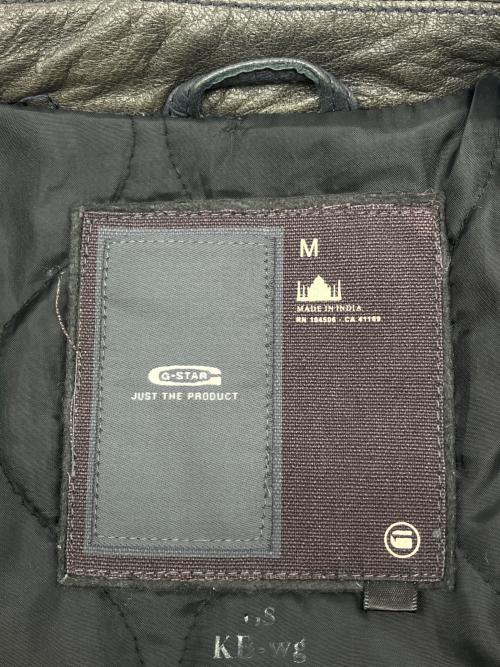 G-STAR RAW（ジースターロゥ）G-STAR RAW (ジースターロゥ) レザージャケット オリーブ×ブラック サイズ:Ｍの古着・服飾アイテム