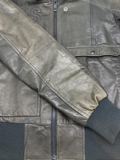 G-STAR RAW（ジースターロゥ）G-STAR RAW (ジースターロゥ) レザージャケット オリーブ×ブラック サイズ:Ｍの古着・服飾アイテム