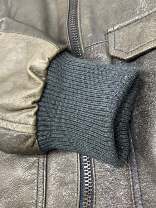 G-STAR RAW（ジースターロゥ）G-STAR RAW (ジースターロゥ) レザージャケット オリーブ×ブラック サイズ:Ｍの古着・服飾アイテム