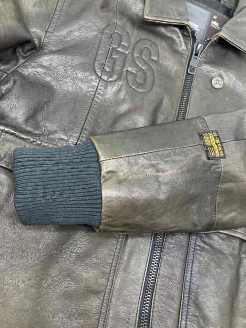 G-STAR RAW（ジースターロゥ）G-STAR RAW (ジースターロゥ) レザージャケット オリーブ×ブラック サイズ:Ｍの古着・服飾アイテム