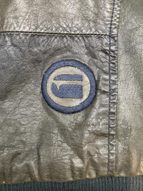G-STAR RAW（ジースターロゥ）G-STAR RAW (ジースターロゥ) レザージャケット オリーブ×ブラック サイズ:Ｍの古着・服飾アイテム