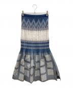 ISSEY MIYAKE FETEイッセイミヤケフェット）の古着「プリーツスカート　2008年モデル」｜ブルー×グレー×ホワイト
