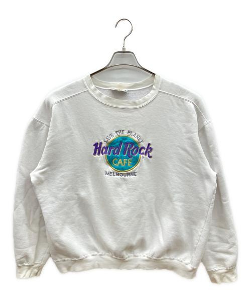 Hard Rock cafe（ハードロックカフェ）Hard Rock cafe (ハードロックカフェ) クルーネックスウェット　古着 ホワイト サイズ:XLの古着・服飾アイテム