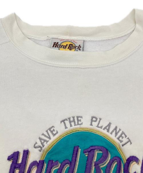 Hard Rock cafe（ハードロックカフェ）Hard Rock cafe (ハードロックカフェ) クルーネックスウェット　古着 ホワイト サイズ:XLの古着・服飾アイテム