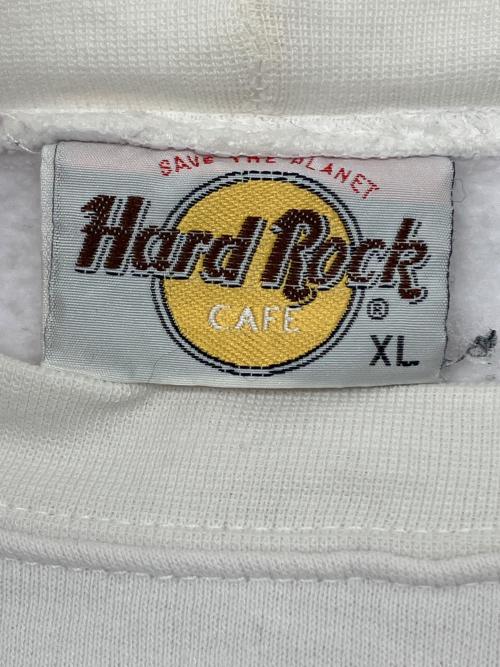 Hard Rock cafe（ハードロックカフェ）Hard Rock cafe (ハードロックカフェ) クルーネックスウェット　古着 ホワイト サイズ:XLの古着・服飾アイテム