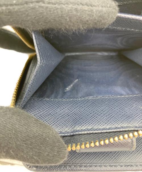PRADA（プラダ）PRADA (プラダ) サフィアーノレザー　2つ折り財布 ネイビーの古着・服飾アイテム