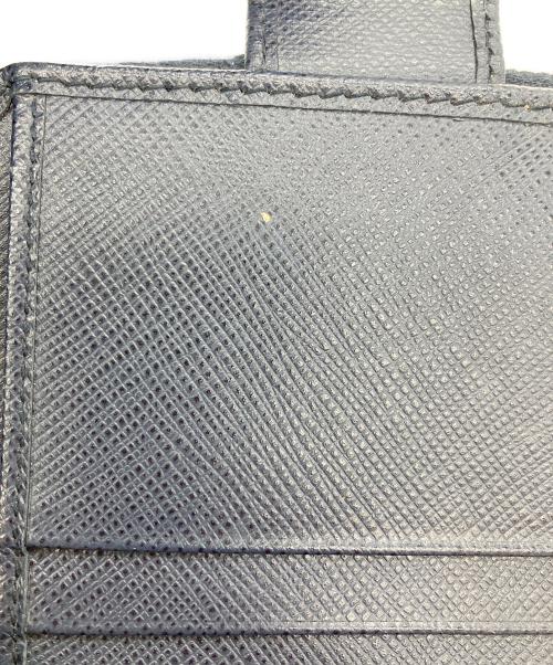 PRADA（プラダ）PRADA (プラダ) サフィアーノレザー　2つ折り財布 ネイビーの古着・服飾アイテム