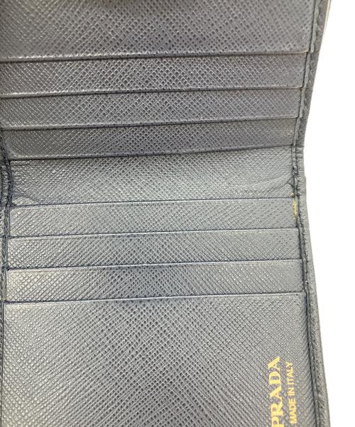 PRADA（プラダ）PRADA (プラダ) サフィアーノレザー　2つ折り財布 ネイビーの古着・服飾アイテム