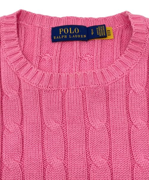 POLO RALPH LAUREN（ポロ・ラルフローレン）POLO RALPH LAUREN (ポロ・ラルフローレン) 厚手ニット ピンク サイズ:Sの古着・服飾アイテム