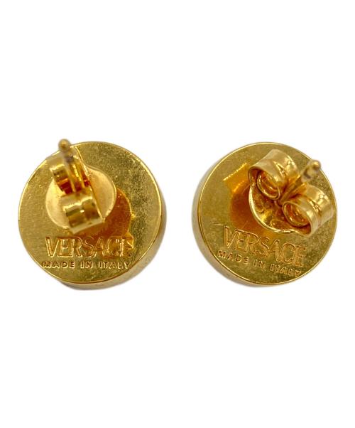 VERSACE（ヴェルサーチ）VERSACE (ヴェルサーチ) メドゥーサモチーフピアス ブラック×ゴールドカラーの古着・服飾アイテム