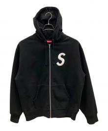 SUPREME（シュプリーム）の古着「ジップパーカー ジップアップ フーデッドスウェットシャツ Sロゴ 」｜ブラック