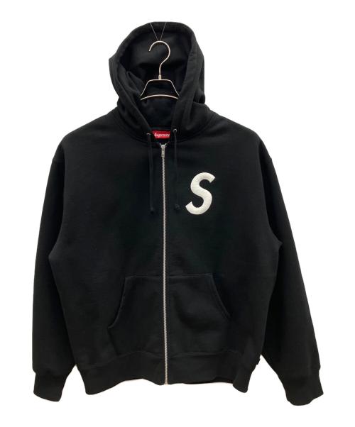 SUPREME（シュプリーム）SUPREME (シュプリーム) ジップパーカー ジップアップ フーデッドスウェットシャツ Sロゴ  ブラック サイズ:XLの古着・服飾アイテム