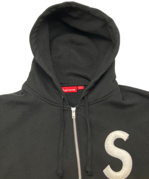 SUPREME（シュプリーム）SUPREME (シュプリーム) ジップパーカー ジップアップ フーデッドスウェットシャツ Sロゴ  ブラック サイズ:XLの古着・服飾アイテム