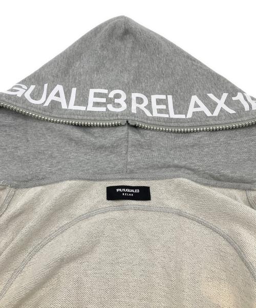 1PIU1UGUALE3 RELAX（ウノピゥウノウグァーレトレ リラックス）1PIU1UGUALE3 RELAX (ウノピゥウノウグァーレトレ リラックス) ラインストーンジップパーカー グレー サイズ:XXLの古着・服飾アイテム