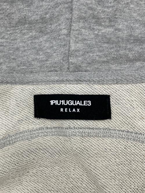 1PIU1UGUALE3 RELAX（ウノピゥウノウグァーレトレ リラックス）1PIU1UGUALE3 RELAX (ウノピゥウノウグァーレトレ リラックス) ラインストーンジップパーカー グレー サイズ:XXLの古着・服飾アイテム