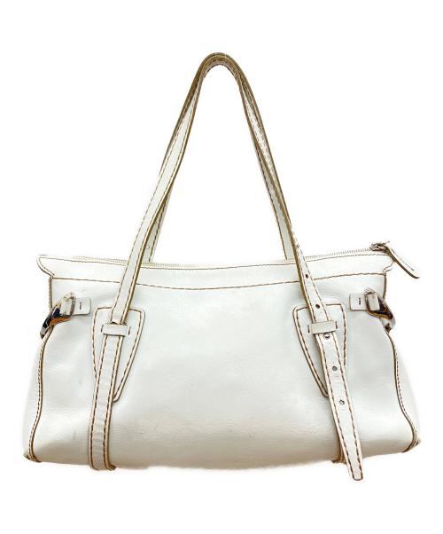 TOD'S（トッズ）TOD'S (トッズ) レザートートバッグ ホワイトの古着・服飾アイテム