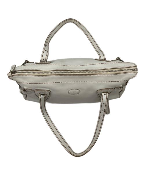 TOD'S（トッズ）TOD'S (トッズ) レザートートバッグ ホワイトの古着・服飾アイテム