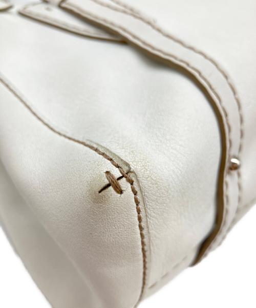 TOD'S（トッズ）TOD'S (トッズ) レザートートバッグ ホワイトの古着・服飾アイテム