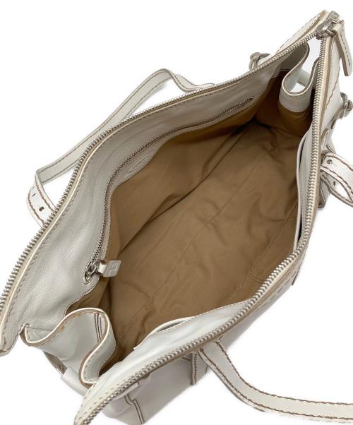TOD'S（トッズ）TOD'S (トッズ) レザートートバッグ ホワイトの古着・服飾アイテム