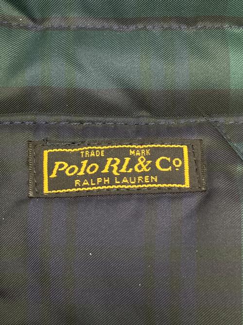 POLO RALPH LAUREN（ポロ・ラルフローレン）POLO RALPH LAUREN (ポロ・ラルフローレン) ダウンベスト グリーン×レッド サイズ:Lの古着・服飾アイテム
