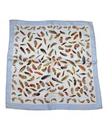 HERMES（エルメス）の古着「シルクスカーフ 	PLUMES(プルームズ)」｜スカイブルー