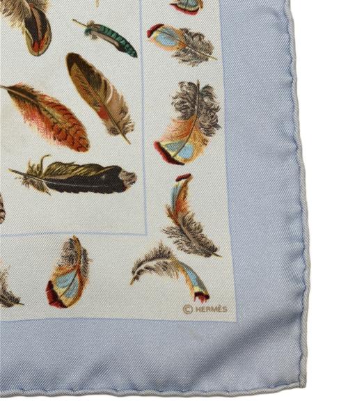 HERMES（エルメス）HERMES (エルメス) シルクスカーフ 	PLUMES(プルームズ) スカイブルーの古着・服飾アイテム