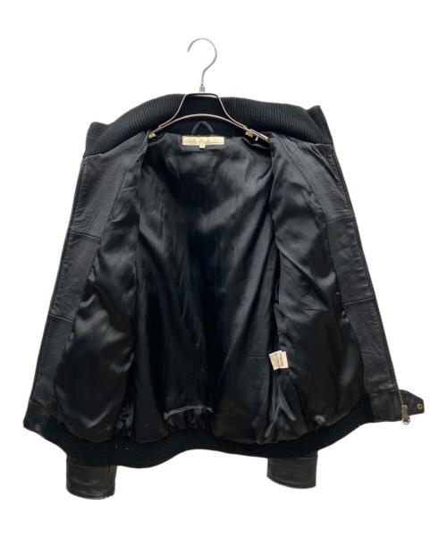 leus coucave（レンズコンケイブ）leus coucave (レンズコンケイブ) レザージャケット　豚革 ブラック サイズ:2の古着・服飾アイテム