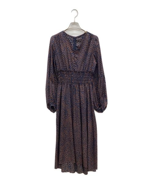 Loungedress（ラウンジドレス）Loungedress (ラウンジドレス) 長袖ワンピース ネイビー×ブラウン サイズ:Fの古着・服飾アイテム