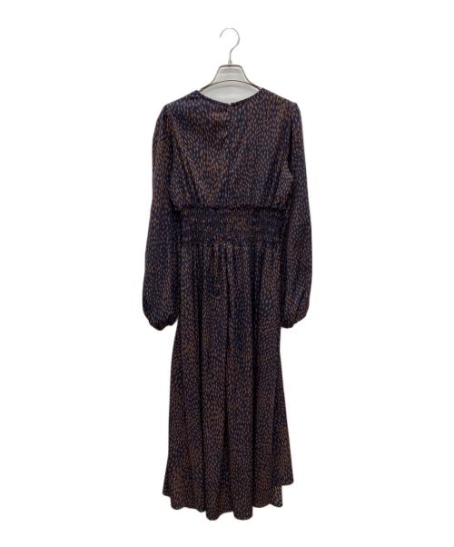 Loungedress（ラウンジドレス）Loungedress (ラウンジドレス) 長袖ワンピース ネイビー×ブラウン サイズ:Fの古着・服飾アイテム