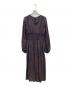 Loungedress（ラウンジドレス）の古着「長袖ワンピース」｜ネイビー×ブラウン