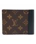 LOUIS VUITTON (ルイ ヴィトン) 2つ折り財布 ブラウン×ブラック：60000円