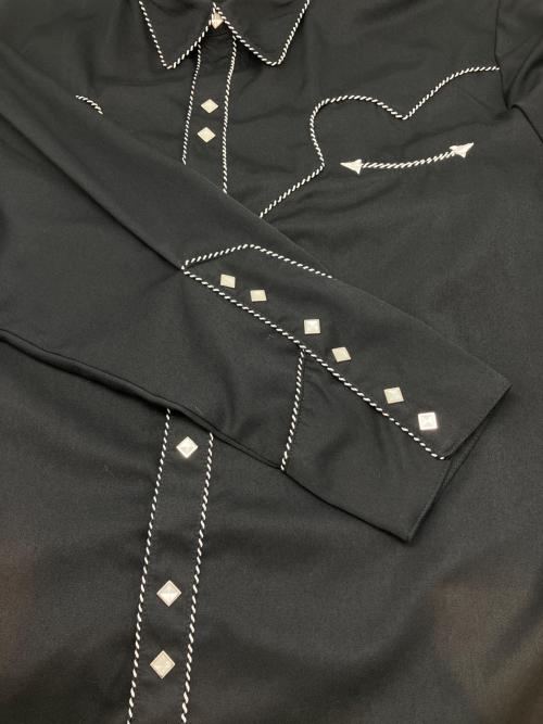 scully（スカリー）scully (スカリー) 長袖ワンピース　ウエスタンシャツ ブラック サイズ:XXLの古着・服飾アイテム