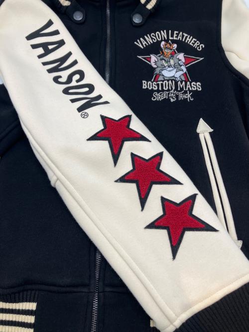 VANSON（バンソン）VANSON (バンソン) トム&ジェリー スタジャン ブラック×ホワイト サイズ:Lの古着・服飾アイテム