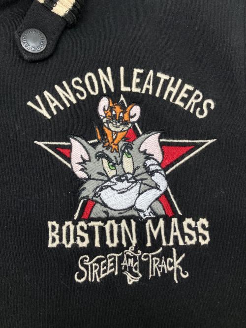 VANSON（バンソン）VANSON (バンソン) トム&ジェリー スタジャン ブラック×ホワイト サイズ:Lの古着・服飾アイテム