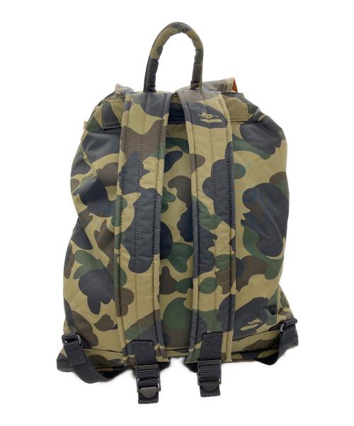 PORTER（ポーター）PORTER (ポーター) A BATHING APE (アベイシングエイプ) リュック グリーン×ブラックの古着・服飾アイテム