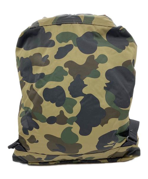 PORTER（ポーター）PORTER (ポーター) A BATHING APE (アベイシングエイプ) リュック グリーン×ブラックの古着・服飾アイテム