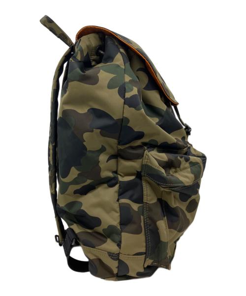 PORTER（ポーター）PORTER (ポーター) A BATHING APE (アベイシングエイプ) リュック グリーン×ブラックの古着・服飾アイテム