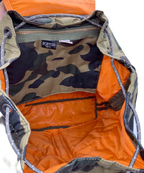 PORTER（ポーター）PORTER (ポーター) A BATHING APE (アベイシングエイプ) リュック グリーン×ブラックの古着・服飾アイテム