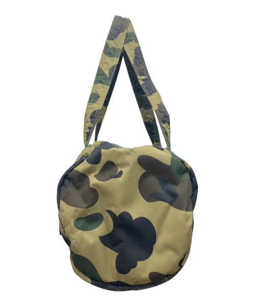 PORTER（ポーター）PORTER (ポーター) A BATHING APE (アベイシングエイプ) ミニボストンバッグ グリーン×ブラックの古着・服飾アイテム