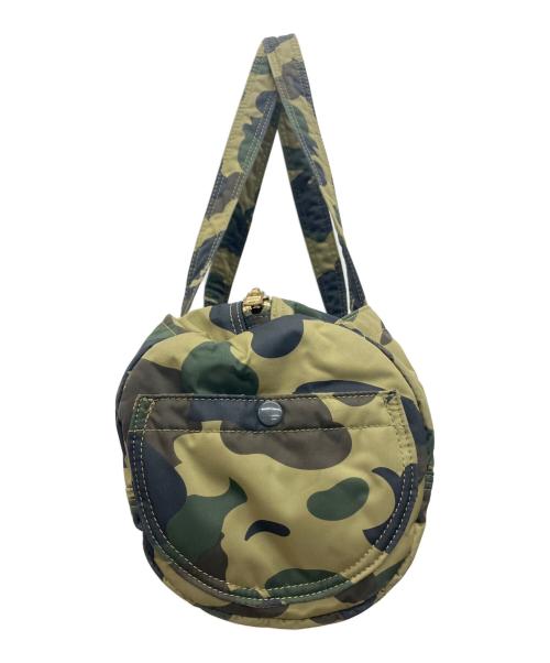 PORTER（ポーター）PORTER (ポーター) A BATHING APE (アベイシングエイプ) ミニボストンバッグ グリーン×ブラックの古着・服飾アイテム