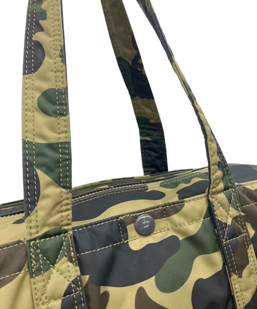 PORTER（ポーター）PORTER (ポーター) A BATHING APE (アベイシングエイプ) ミニボストンバッグ グリーン×ブラックの古着・服飾アイテム