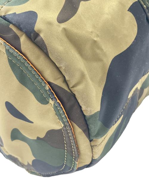PORTER（ポーター）PORTER (ポーター) A BATHING APE (アベイシングエイプ) ミニボストンバッグ グリーン×ブラックの古着・服飾アイテム