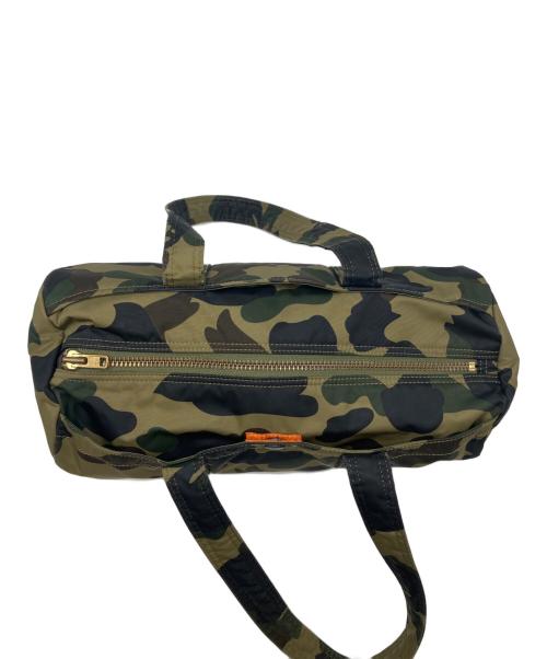 PORTER（ポーター）PORTER (ポーター) A BATHING APE (アベイシングエイプ) ミニボストンバッグ グリーン×ブラックの古着・服飾アイテム