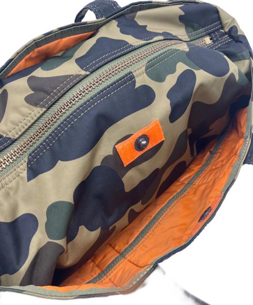 PORTER（ポーター）PORTER (ポーター) A BATHING APE (アベイシングエイプ) ミニボストンバッグ グリーン×ブラックの古着・服飾アイテム