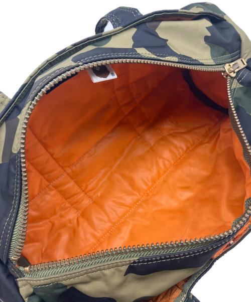 PORTER（ポーター）PORTER (ポーター) A BATHING APE (アベイシングエイプ) ミニボストンバッグ グリーン×ブラックの古着・服飾アイテム