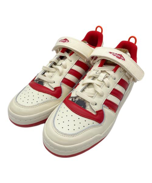 adidas（アディダス）adidas (アディダス) Home Alone × adidas Forum Low ベージュ×レッド サイズ:27.5㎝の古着・服飾アイテム