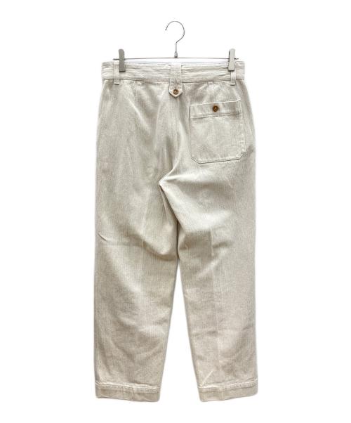 MHL（マーガレットハウエル）MHL (マーガレットハウエル) タックパンツ アイボリー サイズ:Ｍの古着・服飾アイテム