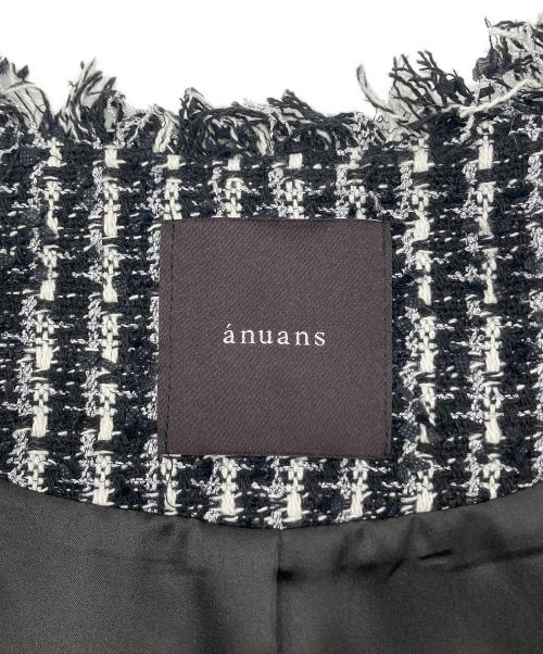 anuans（アニュアンス）anuans (アニュアンス) ツイードケープジャケット ブラック サイズ:Fの古着・服飾アイテム