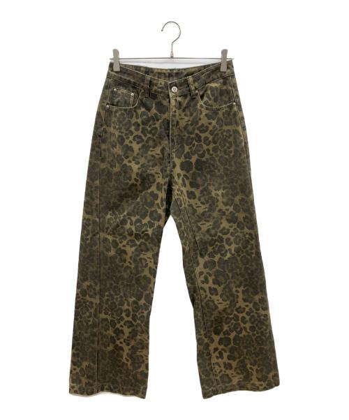AELFRIC EDEN（エルフリック エデン）AELFRIC EDEN (エルフリック エデン) デニムパンツ　レオパード柄 カーキ サイズ:ｗ28の古着・服飾アイテム